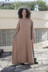 BASERANGE 24 Autumn and Winter SHAW PUNICA Long Sleeve Tunic Portugal BAS-DRSPL-CH-AU24-ZHUANHEI Brick (Black)